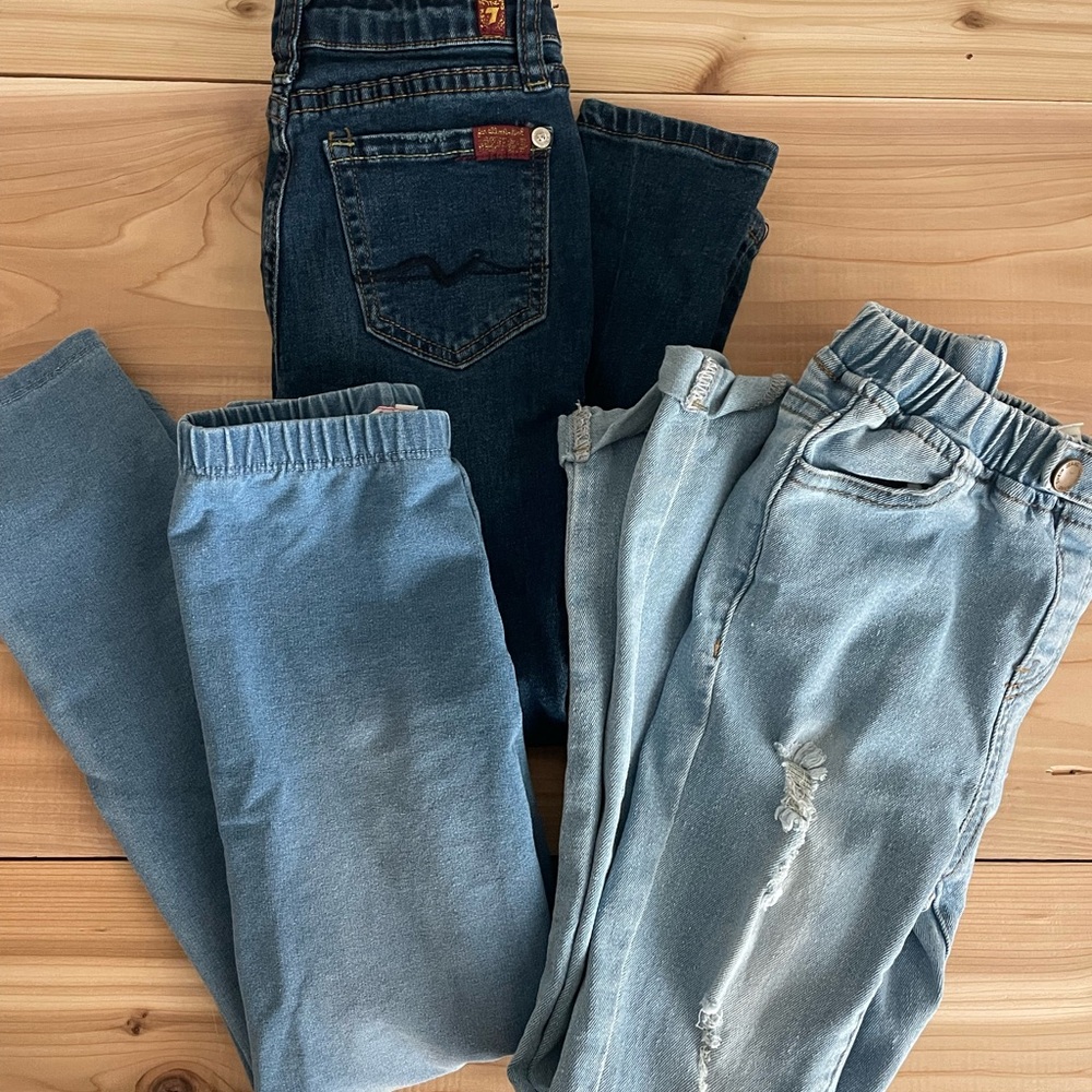Dark and Light Blue Jeans —girls youth size 5 and 6